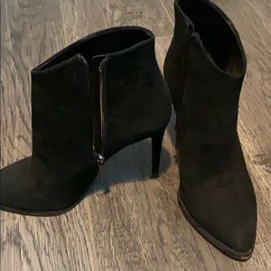 Black suede bootie